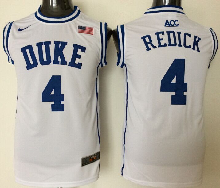 NCAA Men Duke Blue Devils #4 Redick white->->NCAA Jersey